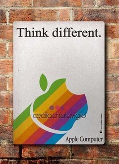 Chapa rústica Apple Think different