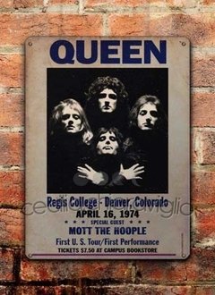 Chapa rústica Queen 1974 - comprar online