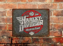 Chapa rústica Harley Davidson Built To Last