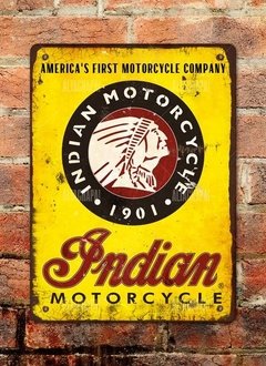 Chapa rústica Indian motorcycle