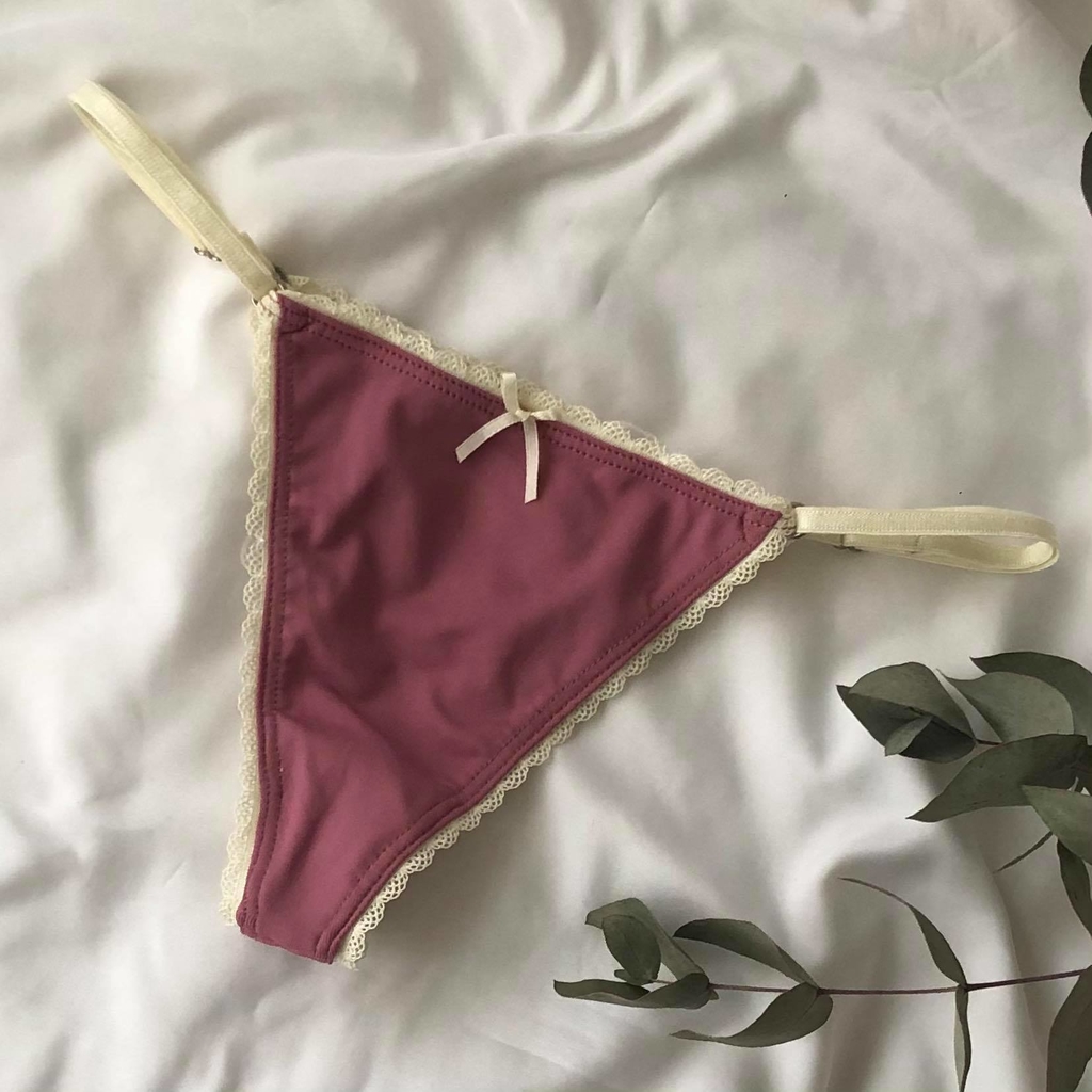 Tanga rosa vintage• - Comprar en Malibu Lingerie