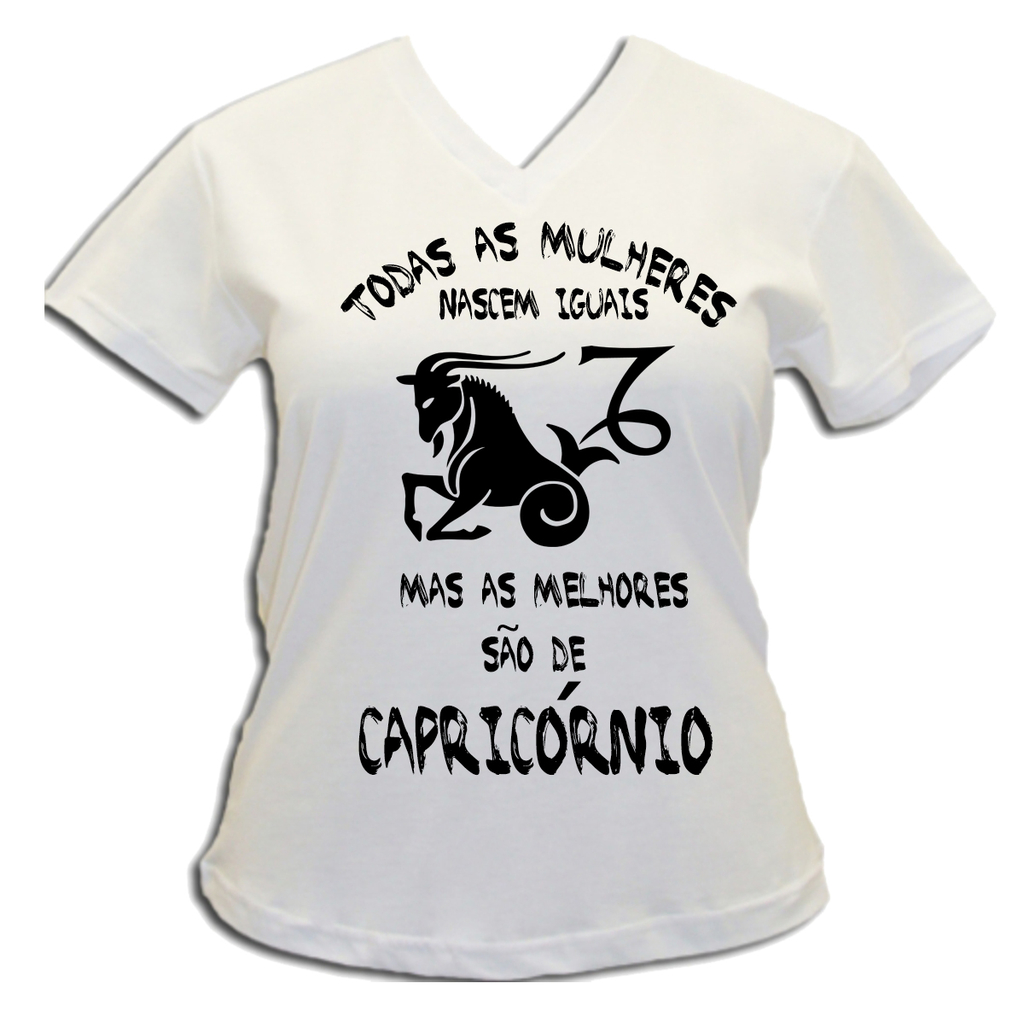 Camiseta Feminina Signos Capricórnio Personalizada