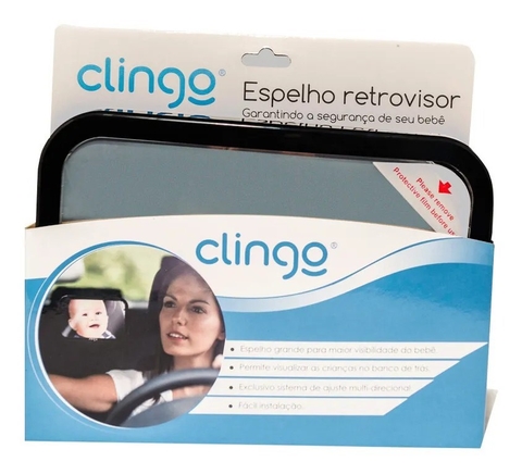 Espelho Retrovisor para Carro Retangular Clingo
