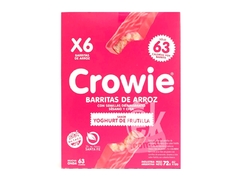 Barritas de arroz sabor yogurt de frutilla x6 "Crowie"