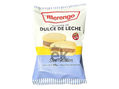 Alfajor maizena relleno de dulce de leche sin tacc "Merengo"