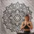 Mandala Cuadrada Flor de Loto Negra y Gris