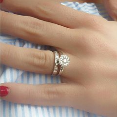 Argolla De Matrimonio Bali En Oro Blanco Y 5 Diamantes