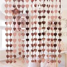 Cortina corazones metalizada rose gold - comprar online