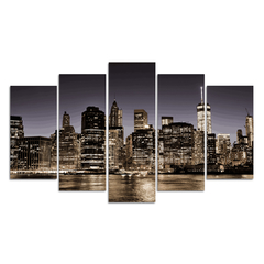 Quadro Mosaico Nova York 5 peças 110x60 cm - comprar online