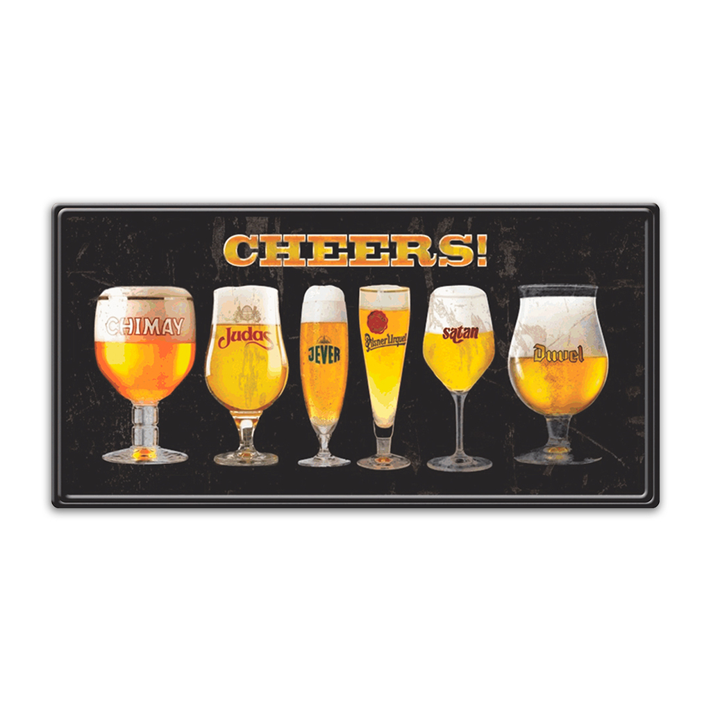 ALKB Vintage Bar-Schild „Cheers“ – 20,3 X 30,5 Cm, Aluminium, Für Man Cave