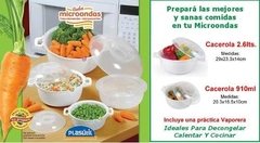 Set Cacerolas Para Microondas Plasutil Con Vaporera Y Tapa - tienda online