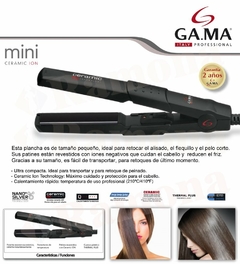 Planchita De Pelo Gama Mini Ceramic Ion - Compacta