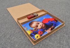 Kit com 50 caixas para pen drive e fotos 10x15 Kraft Prata - loja online