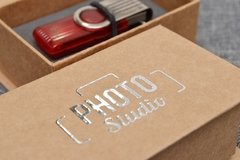Kit 100 Caixas de Pen Drive Kraft gravação Prata