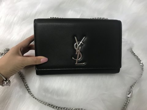 ysl black bolsa with chain