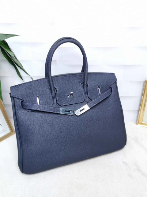 Bolsa Hermes Birkin 35 Azul Marinho Italiana