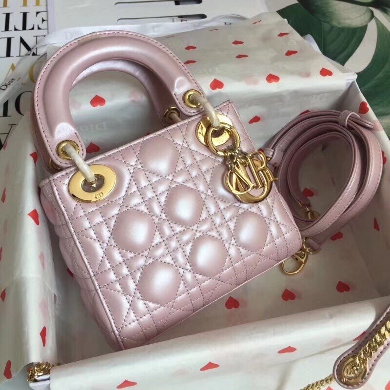 pink dior mini bolsa