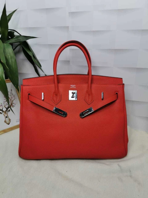 Bolsa Hermes Birkin 35 Vermelha Italiana