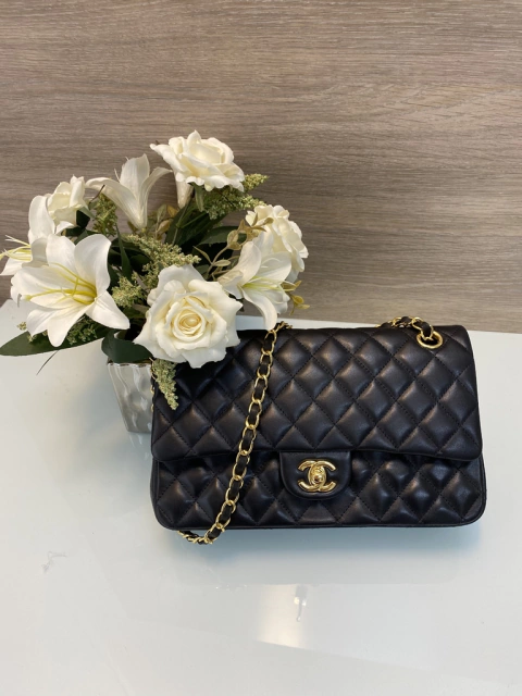 Bolsa 2.55 Classic Flap Preta Lambskin Italiana