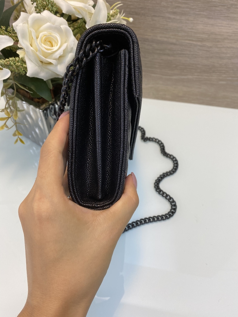 ysl all black envelope bolsa