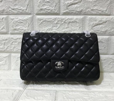 Bolsa 2.55 Classic Flap Preta Lambskin Italiana
