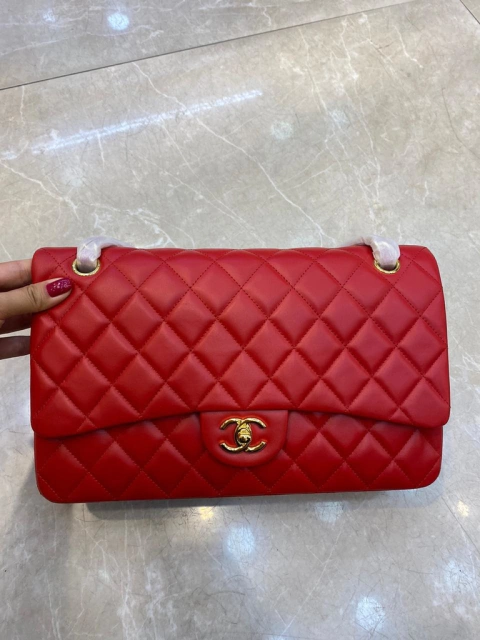 Bolsa Jumbo Classic Vermelha Lambskin Italiana