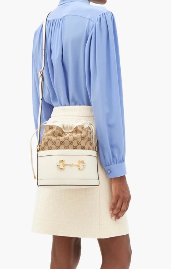 gucci blue bucket bolsa