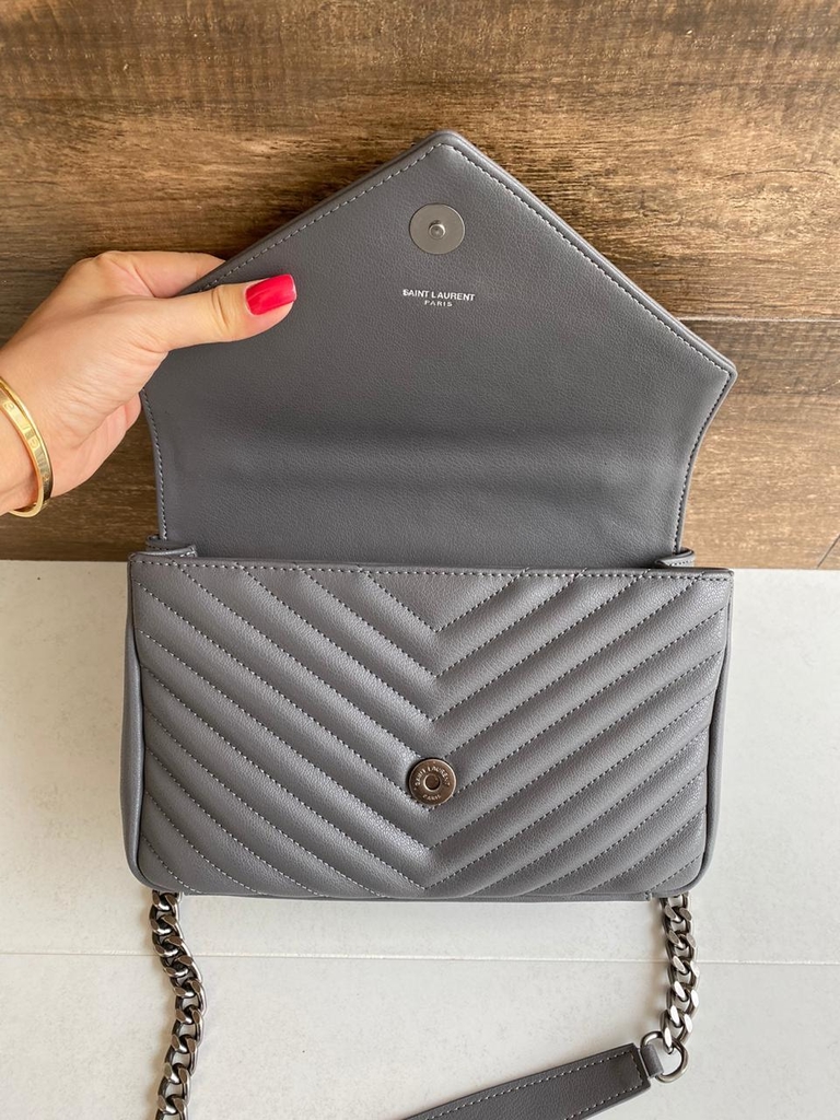 ysl black medium college bolsa