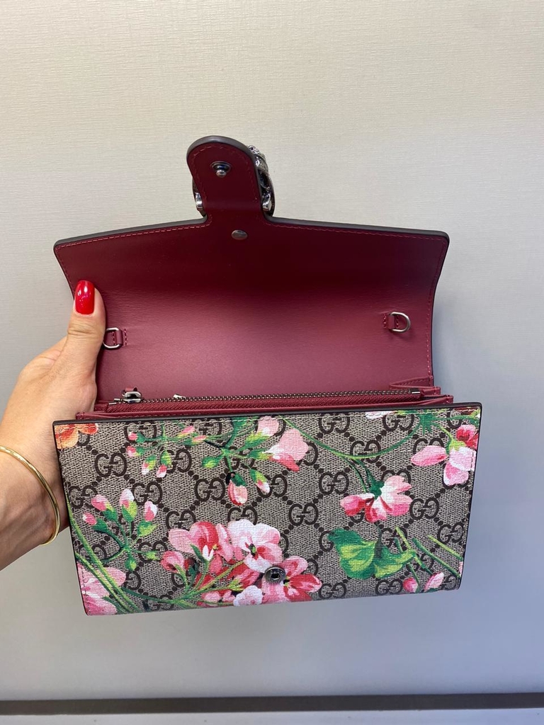 dionysus blooms print mini chain bolsa