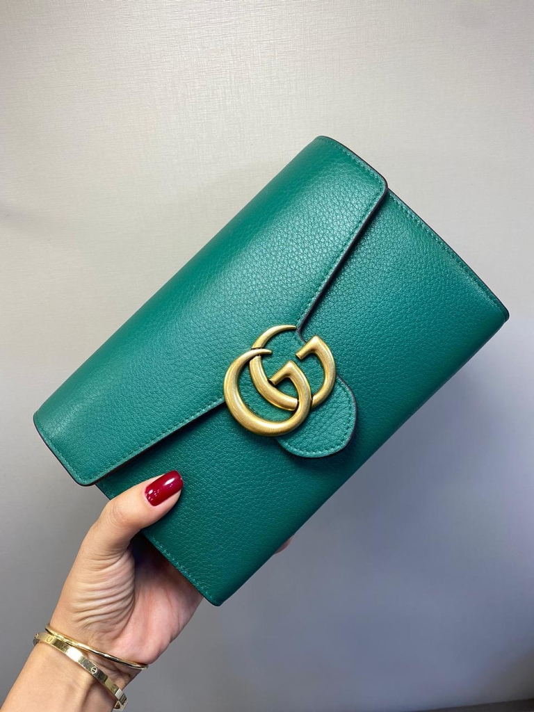 marmont leather mini chain bolsa