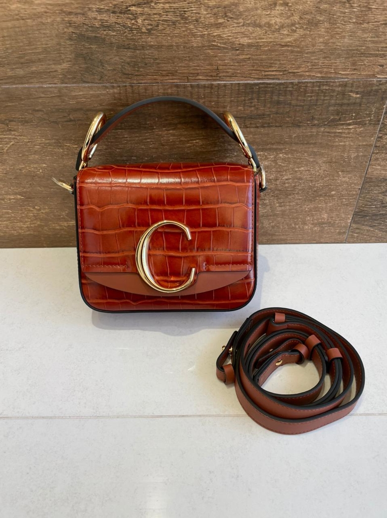chloe c mini round bolsa