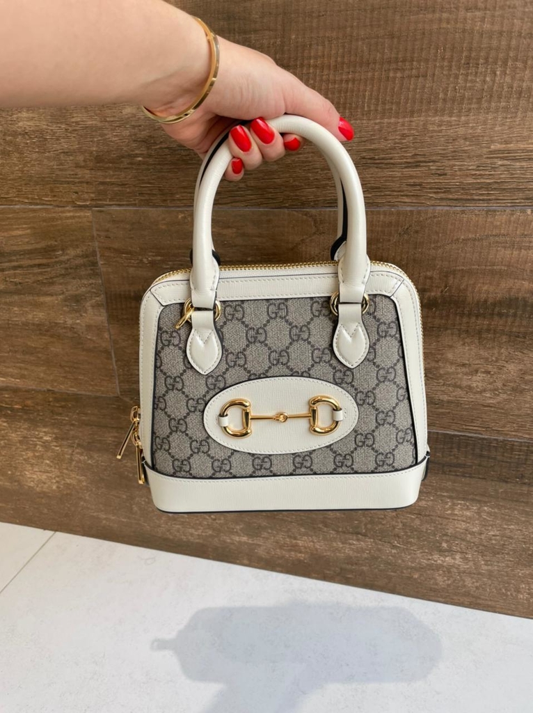 gucci horsebit white bolsa