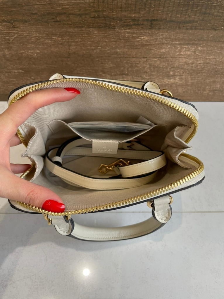 gucci horsebit white bolsa