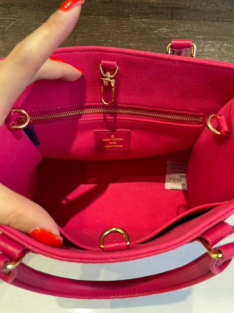 louis vuitton tote bolsa pink interior