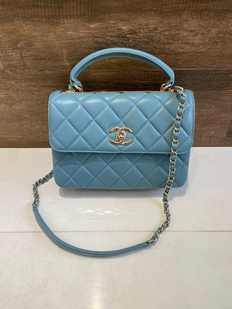 chanel classic flap bolsa turquoise