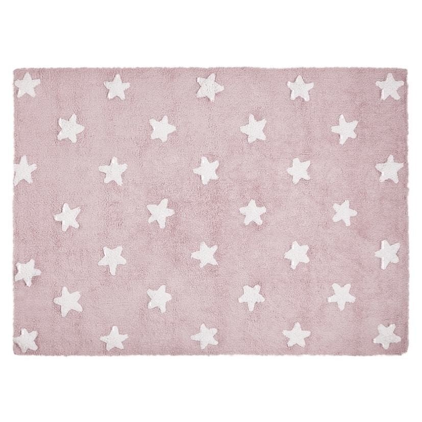 Tapete Rosa com Estrelas Branca 120 x 160cm - Lorena Canals