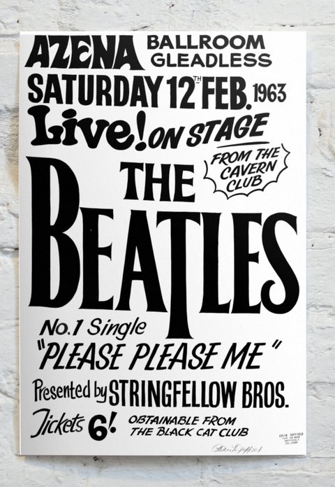 Cuadro The Beatles Poster Blanco y Negro CA15