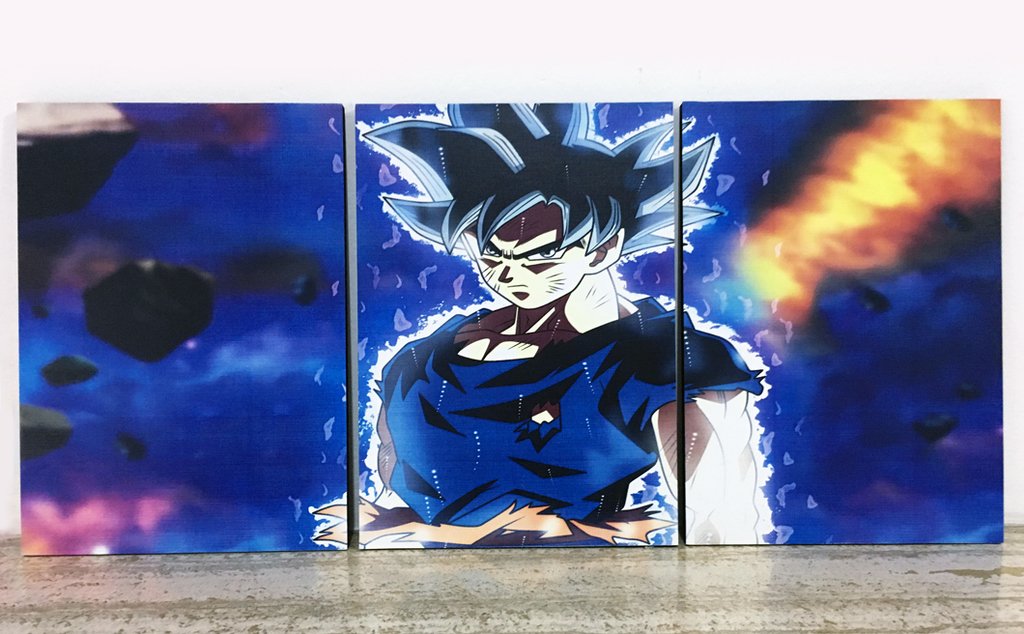 Cuadros - Tríptico Goku Super Ultra Instinto Cuadros - Tríptico Goku Super Ultra Instinto