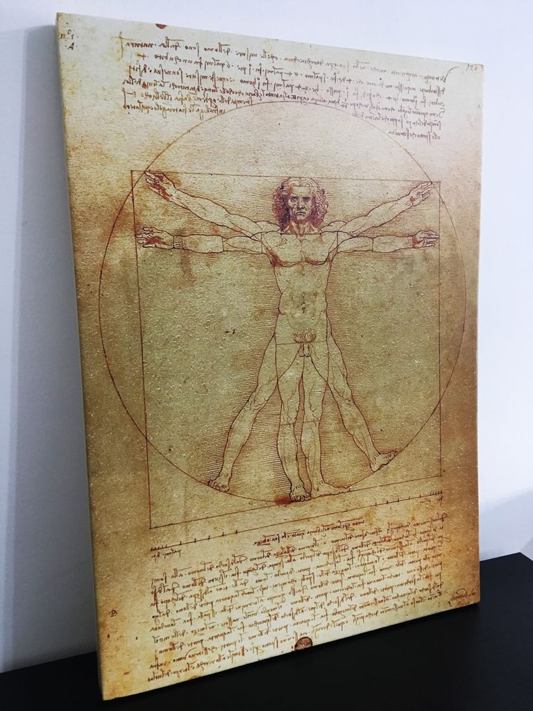 Cuadro El Hombre de Vitruvio de Leonardo Da Vinci en cuerina