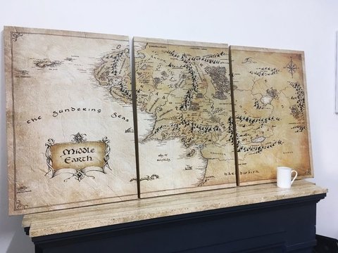 Cuadros - Tríptico Mapa El Señor de los Anillos C