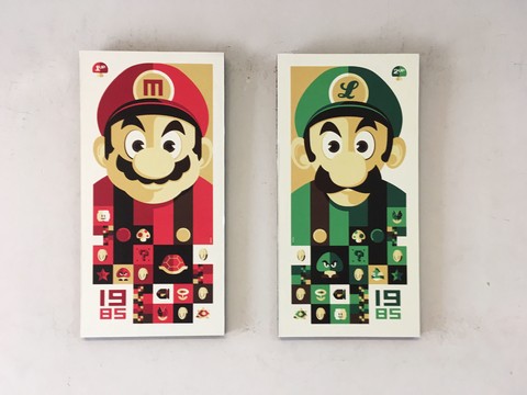 Combo 2 Cuadros Mario y Luigi 20x40 cm cada uno - comprar online