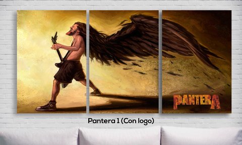Cuadros - Tríptico Pantera 01 (Con Logo) - comprar online