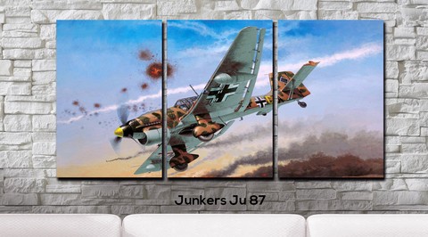 Cuadros - Tríptico Junkers Ju 87 - comprar online