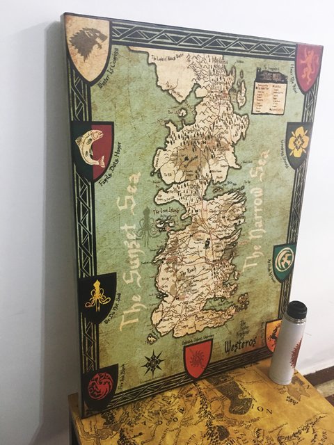 Cuadro Mapa Game of Thrones Westeros en cuerina - comprar online