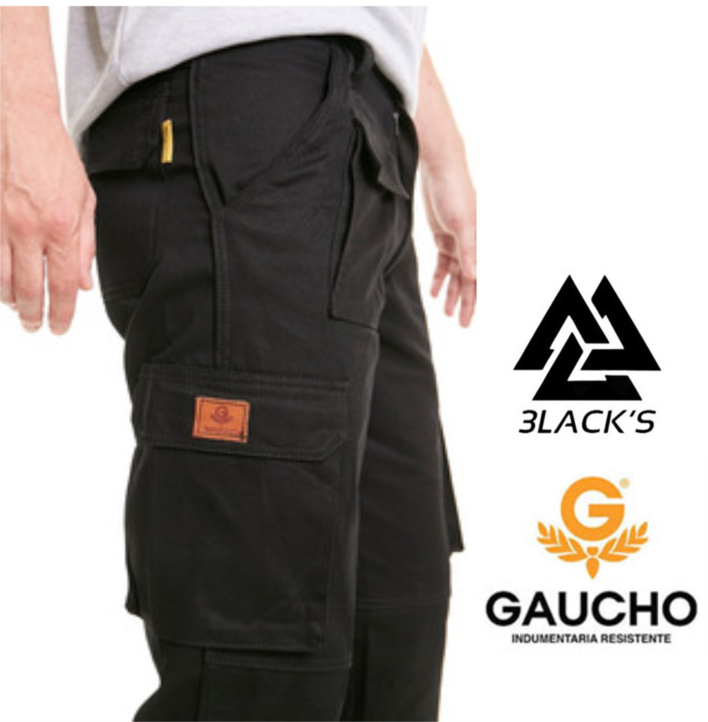 PANTALÓN CARGO CAZADOR GAUCHO NEGRO