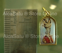 10 Medallas Dijes San Pantaleon Dorada Esmaltada 2,5cm - tienda online