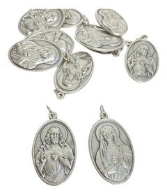 10 Medallas Sagrado Corazon De Jesus Y Maria Souvenir Italy