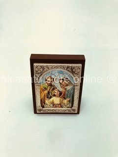 sagrada familia cuadro alcasatu filigrana italia madera plata religión oro