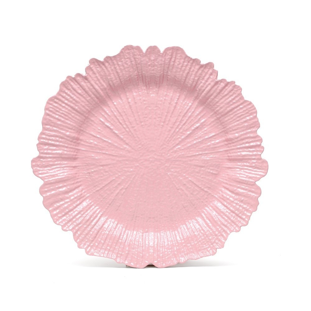 Sousplat plástico borda recortada rosa