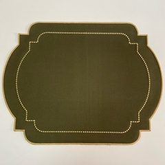 Americano bordado retangular verde/fio dourado - comprar online